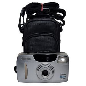 Canon Sure Shot 65 Zoom Date SAF Tested Vintage 38-65MM Film Camera W/ Bag